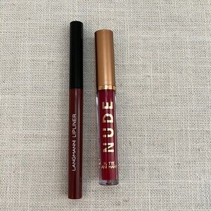 Best Land Langmanni Dark purple lip gloss and lip liner.